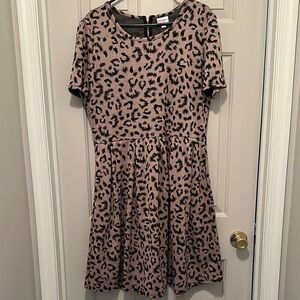 Leopard Print Dress - Black and Tan